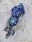 Broche Blue Palace Haute-Couture brod&eacute;e avec des Cristaux de Swarovski, des perles rondes nacr&eacute;es, des facettes en verre de boh&egrave;me et des rocailles