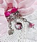 Broche Luna cr&eacute;&eacute;e avec cabochon et clochette verre, pendentifs arabesques m&eacute;tal et perles cristal Swarovski