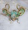 Broche artisanale Mouchon brodée de perles, sequins et cristaux.