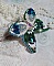 Broche Papillon Clair de Lune Lune brod&eacute;e avec des cristaux, sequins et rocailles