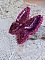 Broche papillon artisanale brodée en soie, sequins et cristaux.