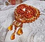 Broche Rumba brod&eacute;e avec des cristaux de Swarovski, des strass, des navettes Tangerine, des perles rondes et des rocailles