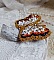 Broche Papillon Topaz brod&eacute;e avec perles de gemme en Nacre, rocailles, cuir vachette et perles cristal Swarovski