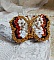Broche Papillon Topaz brod&eacute;e avec perles de gemme en Nacre, rocailles, cuir vachette et perles cristal Swarovski