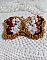 Broche Papillon Topaz brod&eacute;e avec perles de gemme en Nacre, rocailles, cuir vachette et perles cristal Swarovski