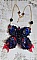Collier Broche Butterfly Jet/Red brod&eacute; avec sequins, perles en verre, plasticine, rocailles et perles cristal Swarovski