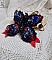 Collier Broche Butterfly Jet/Red brod&eacute; avec sequins, perles en verre, plasticine, rocailles et perles cristal Swarovski