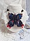 Collier Broche Butterfly Jet/Red brod&eacute; avec sequins, perles en verre, plasticine, rocailles et perles cristal Swarovski