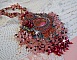 Collier Fleur de Chine brod&eacute; avec des perles de Swarovski, perles artisanales et autres