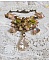 Collier Cerf Fleuri cr&eacute;e avec des cristaux de Swarovski, cabochons en r&eacute;sine, perles en verre, t&ecirc;te de cerf avec bois en m&eacute;tal, pendentif larme en zircon, n&oelig;uds en satin et accessoires en laiton 