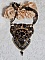 Plastron Cl&eacute;opatra brod&eacute; avec un onyx noir, perles et rocailles 