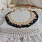 Collier C&eacute;lestine cr&eacute;&eacute; avec rocailles en verre, perles Murano, coquilles, fermoir et cha&icirc;nette en plaqu&eacute; or
