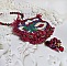Collier Enchantement d&rsquo;Automne brod&eacute; avec rocailles, rubans, rondes nacr&eacute;es, toupies et perles Cristal Swarovski