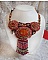Plastron Jaspe Rouge brod&eacute; avec des pierres semi-pr&eacute;cieuses le Jaspe Rouge avec des Cristaux de Swarovski, des perles cloisonn&eacute;es, des Muranos et des rocailles
