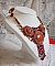 Plastron Jaspe Rouge brod&eacute; avec des pierres semi-pr&eacute;cieuses le Jaspe Rouge avec des Cristaux de Swarovski, des perles cloisonn&eacute;es, des Muranos et des rocailles