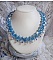Collier bleu en perles nacrées Swarovski et gouttes cristal.