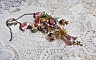 Collier Lis&egrave;re de For&ecirc;t Fleurie mi-long, c&eacute;ramique, cristaux, fleurs, perles, breloques, accessoires Laiton et m&eacute;tal, une belle for&ecirc;t !	