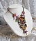 Collier Lis&egrave;re de For&ecirc;t Fleurie mi-long, c&eacute;ramique, cristaux, fleurs, perles, breloques, accessoires Laiton et m&eacute;tal, une belle for&ecirc;t !	