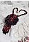 Collier Midnight in Paris brod&eacute; avec roses et cabochon en r&eacute;sine, perles magiques, ruban fleurs et perles Cristal Swarovski