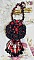Collier Midnight in Paris brod&eacute; avec roses et cabochon en r&eacute;sine, perles magiques, ruban fleurs et perles Cristal Swarovski