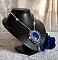 Collier artisanal en Lapis Lazuli brodé de cristaux bleus.