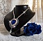 Collier artisanal en Lapis Lazuli et cristaux bleu marine.