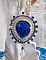 Collier artisanal brodé en Lapis Lazuli et cristaux scintillants.