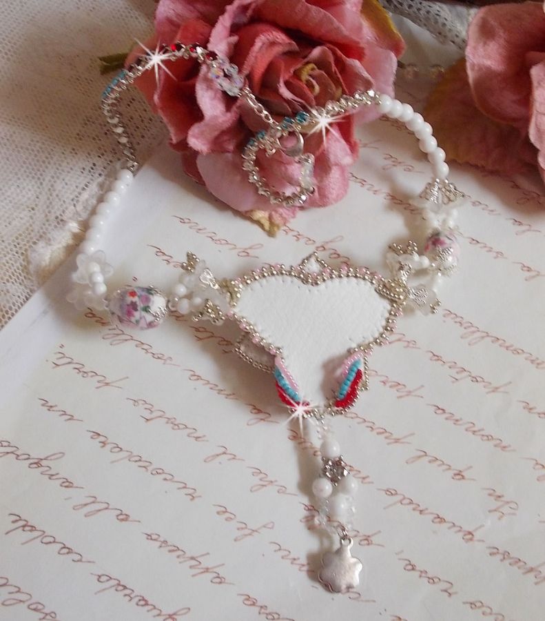Collier Nuit Etoil&eacute; avec des perles semi-pr&eacute;cieuses et Cristaux de Swarovski