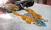 Plastron Papillon de Versailles Haute Couture brod&eacute; avec c&oelig;urs et cabochons en cristal de Swarovski aux couleurs Jaune d&rsquo;Or, Bleu et Argent. S&rsquo;ajoute des rocailles pour un style Art Nouveau !
