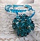 Pendentif Emeraude avec des toupies en cristal de Swarovski et des facettes