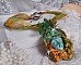 Collier pendentif Lune V&eacute;nitienne brod&eacute; avec un tr&egrave;s beau ruban de soie, des cristaux de Swarovski et d'autres perles de qualit&eacute; 