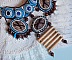 Collier Plaston Haute-Couture Typie Blue - Danse avec les Loups avec des perles semi-pr&eacute;cieuses et des perles diverses