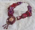 Plastron Art'D Haute-Couture brod&eacute; avec des rocailles de diff&eacute;rentes couleurs et des perles nacr&eacute;es en cristal de Swarovski