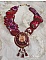 Plastron Art'D Haute-Couture brod&eacute; avec des rocailles de diff&eacute;rentes couleurs et des perles nacr&eacute;es en cristal de Swarovski