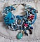Plastron Far West, une tendance de l'Ouest Am&eacute;ricain brod&eacute; avec pierres de gemme, cristaux, perle de Murano, c&eacute;ramique, perles en m&eacute;tal, perles de boh&egrave;me, rocailles en verre et Argent 925