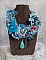 Plastron Far West, une tendance de l'Ouest Am&eacute;ricain brod&eacute; avec pierres de gemme, cristaux, perle de Murano, c&eacute;ramique, perles en m&eacute;tal, perles de boh&egrave;me, rocailles en verre et Argent 925
