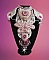 Collier plastron Madame de Pompadour, le plaisir des yeux brod&eacute; avec des perles de qualit&eacute; fa&ccedil;on Haute-Couture