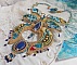 Plastron Papillon Or Bleu Haute-Couture brod&eacute; avec des pierres de gemme, des cristaux, des perles en verre et des rocailles