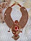 Plastron Renaissance brod&eacute; de rocailles Or et Rouge