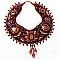Collier Plastron Topaz Haute-Couture avec des pierres semi-pr&eacute;cieuses et diff&eacute;rentes perles