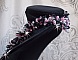 Plastrron Ville d'un Soir Noir et Rose, un reflet de lumi&egrave;re brod&eacute; avec des Quartz et des Cristaux de Swarovski