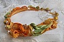 Collier Rumba Haute-Couture brod&eacute; avec un Shibori de soie, de la soutache et des cristaux de Swaroski