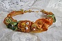 Collier Rumba Haute-Couture brod&eacute; avec un Shibori de soie, de la soutache et des cristaux de Swaroski