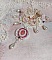 Collier Traverser le Temps brod&eacute; avec perles r&eacute;sines, rocailles verres, dentelle, argent 925 et perles Cristal Swarovski 