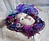 Masque v&eacute;nitien L a R&ecirc;veuse de Venise brod&eacute; avec un ruban de Shibori tr&egrave;s riche en couleurs des cristaux de Swarovski et des perles