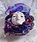 Masque v&eacute;nitien L a R&ecirc;veuse de Venise brod&eacute; avec un ruban de Shibori tr&egrave;s riche en couleurs des cristaux de Swarovski et des perles
