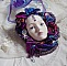 Masque v&eacute;nitien L a R&ecirc;veuse de Venise brod&eacute; avec un ruban de Shibori tr&egrave;s riche en couleurs des cristaux de Swarovski et des perles
