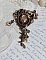 Pendentif Aube avec un cabochon repr&eacute;sentant un portrait de femme,  perles en pierre de gemme : Agate et Rhodonite, breloques sur cha&icirc;ne en laiton, cristaux, coupelles, perles sur un esprit vintage