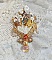 Pendentif Aurore mont&eacute; avec un motif &eacute;maill&eacute; aux couleurs du soleil &agrave; laquelle s&rsquo;ajoute perles nacr&eacute;es, breloques, poires avec Zircons, perles, ruban sur une b&eacute;li&egrave;re Argent 925 et une cha&icirc;ne plaqu&eacute; Or