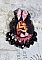 Pendentif Barbara mont&eacute; avec cabochon r&eacute;sine, pendentif m&eacute;tal, dentelle, fleurs, gouttes verres et perles cristal Swarovski
